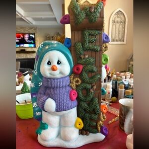 Ceramic Welcome snowman